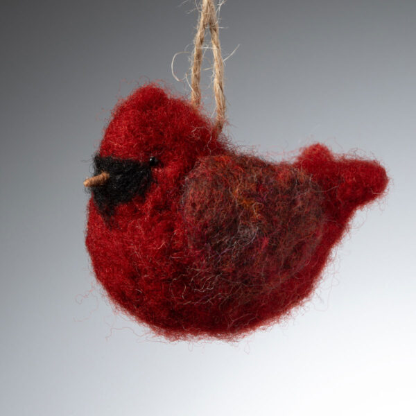 Cardinal Felted Bird