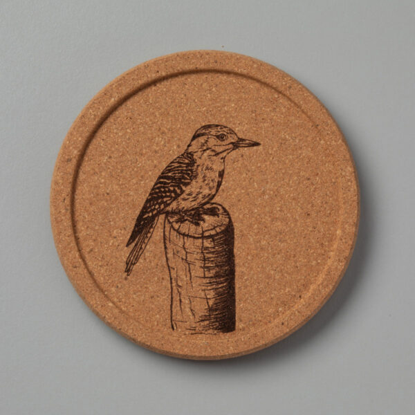Red-bellied Natural Cork Coasters