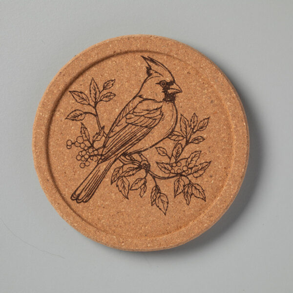 Cardinal Natural Cork Coasters