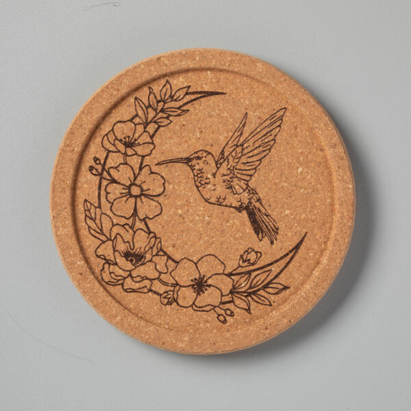Hummingbird Natural Cork Coasters