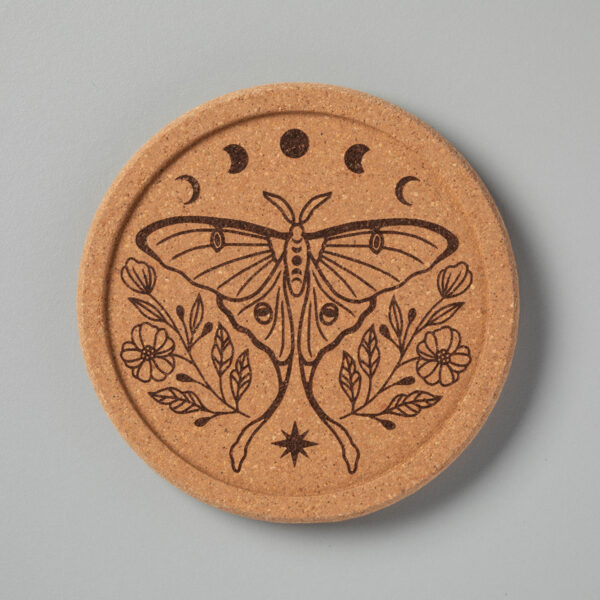 Luna Moth Natural Cork Coasters