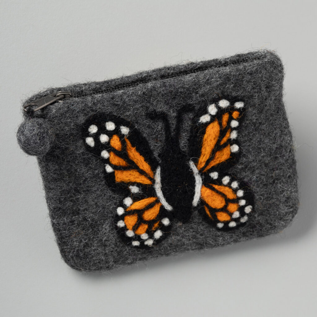 Felted Monarch Coin Purse