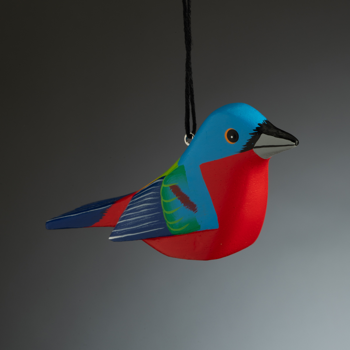 Painted Bunting Balsa Ornament
