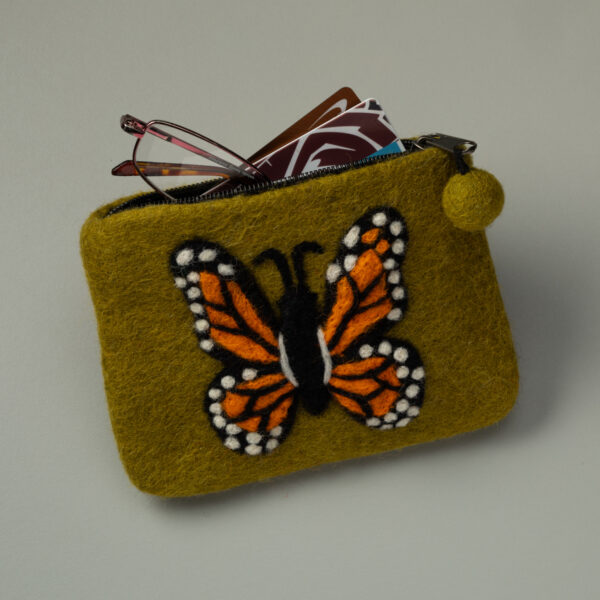 Felted Monarch Coin Purse - Image 4